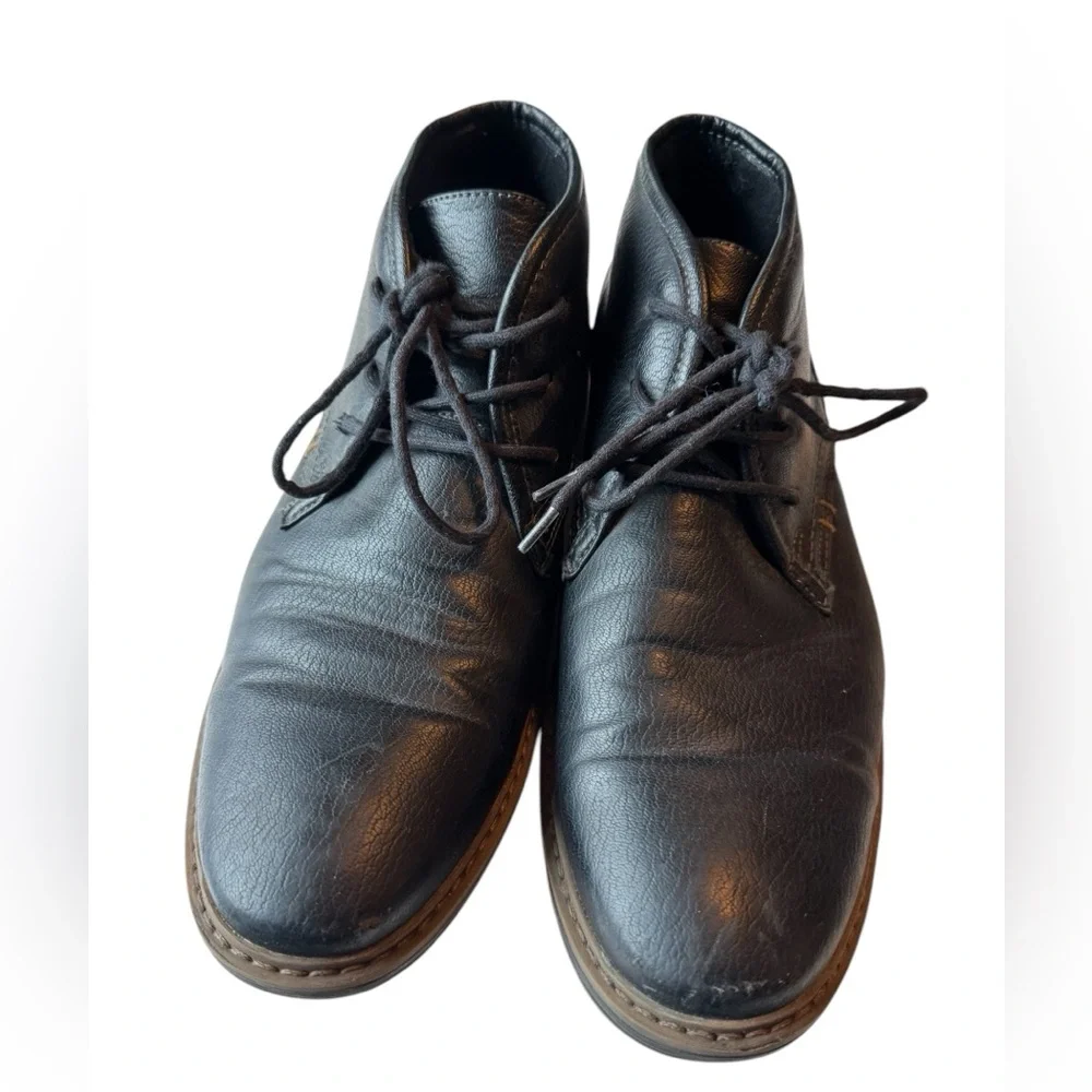 Jeffrey Tyler Greenwich Men's 9.5 Black Leather Ankle Boots